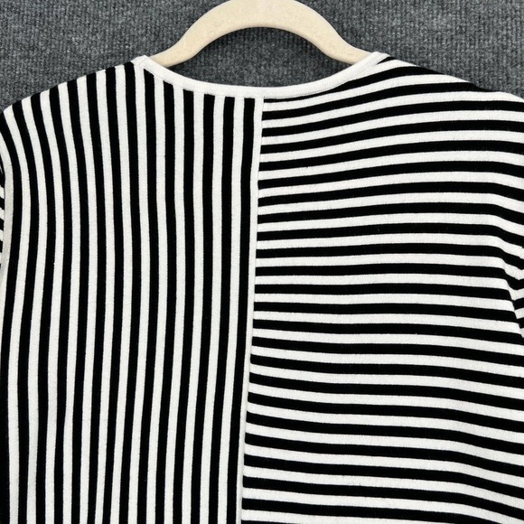 Karen Millen Sweater Womens Large Black White Striped Long Sleeve Tunic - Picture 7 of 10